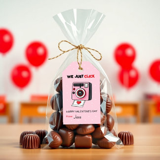 We Just Click Valentijnscamera - Kinderklas Cadeaulabel