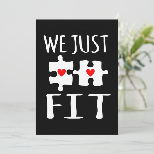 We Just Fit Valentine Romantic Valentines Day Coup Bedankkaart (Staand voorkant)