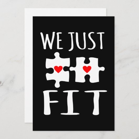 We Just Fit Valentine Romantic Valentines Day Coup Bedankkaart (Voorkant / Achterkant)
