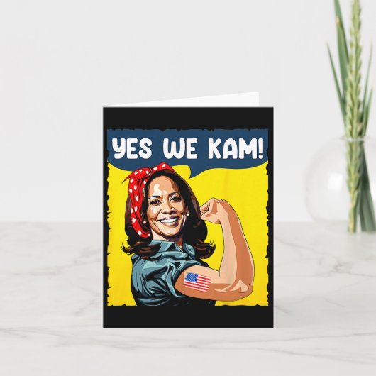 We Kam Rosie de Riveter voor President Kamala Harr Kaart (Voorkant)
