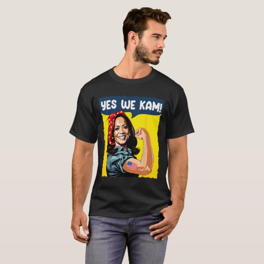 We Kam Rosie de Riveter voor President Kamala Harr T-shirt (Voorkant volledig)