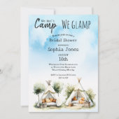 We kamperen niet we glamp teepee tent vrijgezellen kaart (Voorkant)