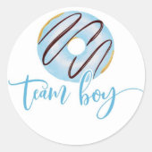 We kennen geen gender reveal team boy ronde sticker (Voorkant)