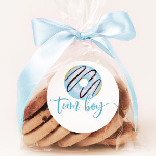 We kennen geen gender reveal team boy ronde sticker