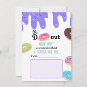 We kennen geen leraar bedankpas kaart (Voorkant)