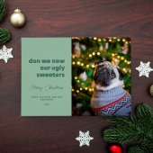 We kennen onze lelijke truien groen feestdagenkaart