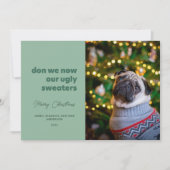 We kennen onze lelijke truien groen feestdagenkaart (Voorkant)