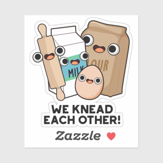We kneden elkaar grappige bakwoordgrapjes sticker (Vel)