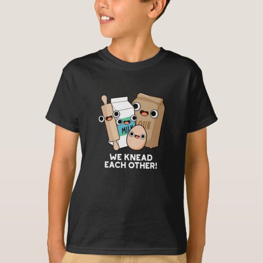 We Kneed elkaar Grappig Bakken Pun Donker BG T-shirt (Voorkant)