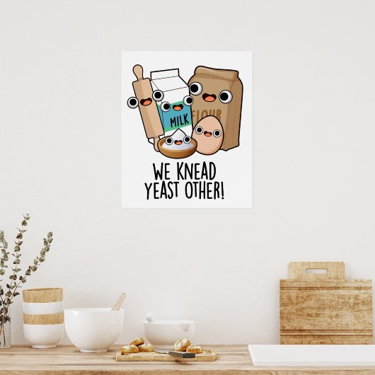 We kneed gist andere grappige bakpuns poster (Keuken)