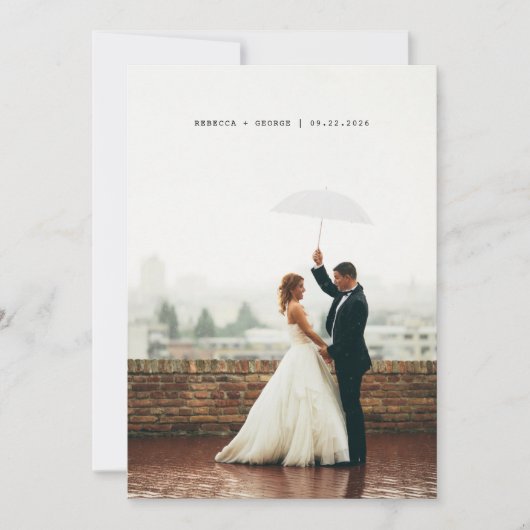 We Knoopte De Knoop Calligrafie Zwart en Wit Foto Aankondiging (Voorkant)