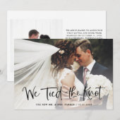 We Knoopte de Kous | Casual Script Photo Elopement Aankondiging (Voorkant / Achterkant)