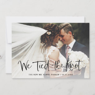 We Knoopte de Kous   Casual Script Photo Elopement Aankondiging