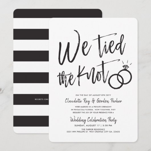 We Knoopte de Kous | Script | Trouwfeest na de Bru Kaart (Voorkant / Achterkant)