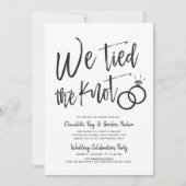 We Knoopte de Kous Toe | Trouwfeest na de Bruiloft Kaart (Voorkant)