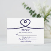 We knopen de knoop Nautilus touw hart RSVP kaart (Staand voorkant)