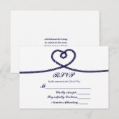 We knopen de knoop Nautilus touw hart RSVP kaart (Voorkant / Achterkant)