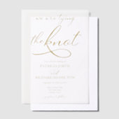We Knopen De Knoop Vast Gouden Script Huwelijk Vellum Uitnodigingen (Offset)