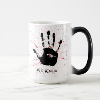 we know mug, color changing mug with hand magische mok