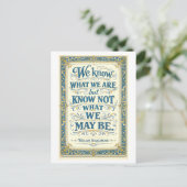 "We Know What We Are" Shakespeare Briefkaart (Staand voorkant)