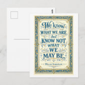 "We Know What We Are" Shakespeare Briefkaart (Voorkant / Achterkant)