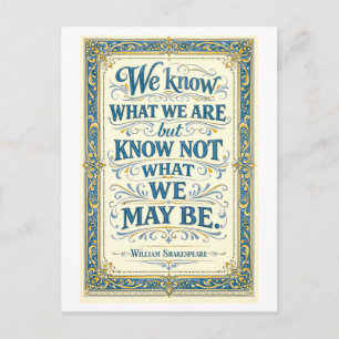 "We Know What We Are" Shakespeare Briefkaart