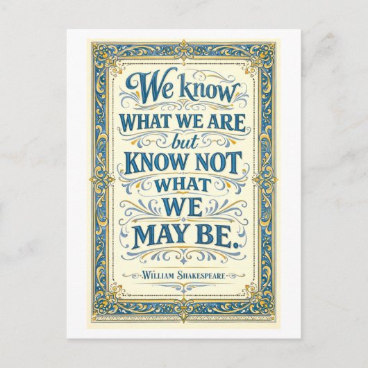 "We Know What We Are" Shakespeare Briefkaart (Voorkant)