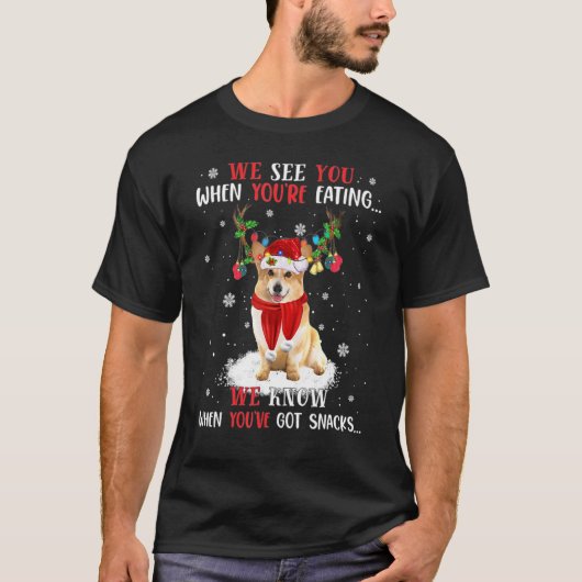 We Know When You've Got Snacks Corgi T-shirt (Voorkant)
