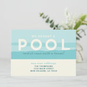 We kochten een zwembad verhuisaankondiging kaart (Staand voorkant)