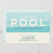 We kochten een zwembad verhuisaankondiging kaart (Voorkant / Achterkant)