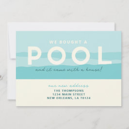 We kochten een zwembad verhuisaankondiging kaart