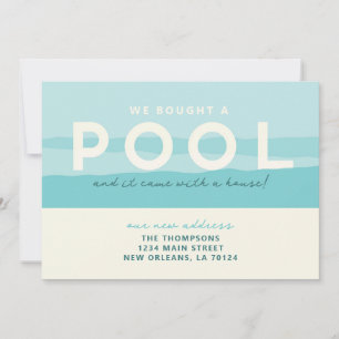 We kochten een zwembad verhuisaankondiging kaart