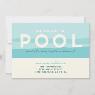 We kochten een zwembad verhuisaankondiging kaart