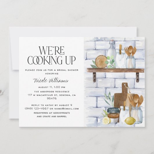 We koken het Vrijgezellenfeest Waterverf Quote Kaart (Voorkant)