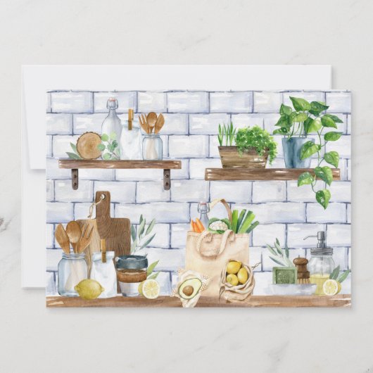 We koken het Vrijgezellenfeest Waterverf Quote Kaart (Achterkant)