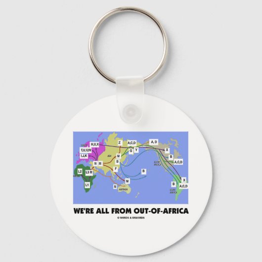 We komen allemaal uit Afrika (Haplogroup) Sleutelhanger (Voorkant)