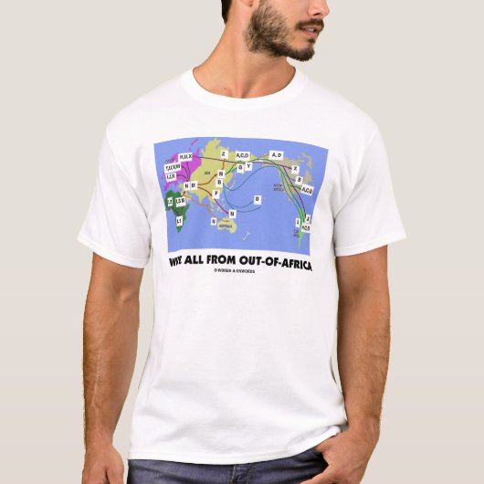 We komen allemaal uit Afrika (Haplogroup) T-shirt (Voorkant)