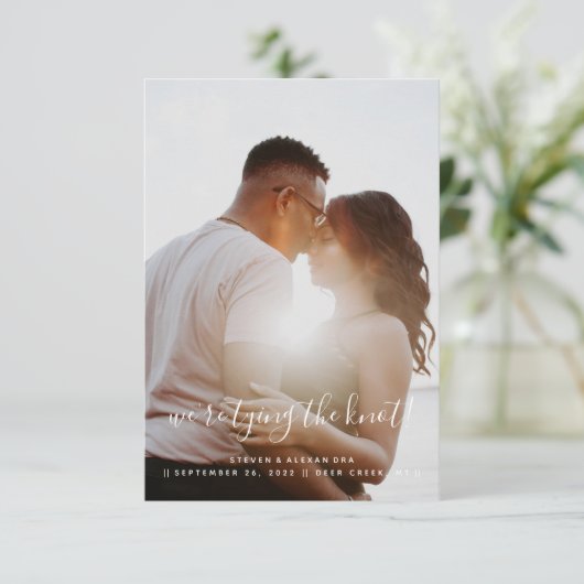 We Komen In De Knoop Save The Date (Staand voorkant)