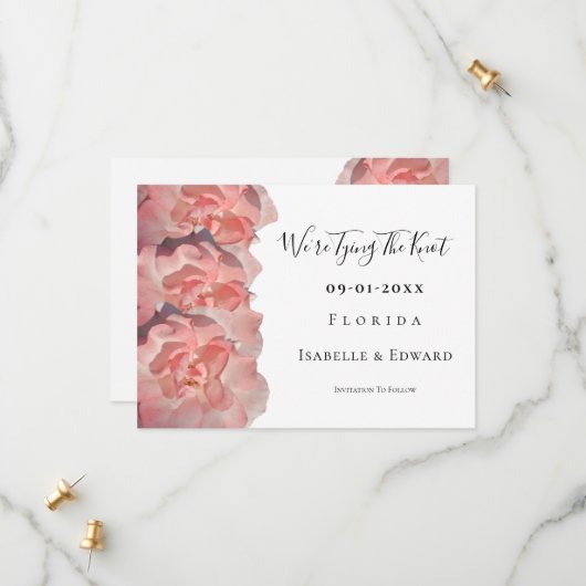 We Komen In Het Huwelijk Trouwen Citaat Bloem Kora Save The Date (Voorkant / Achterkant in situ)