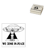 We komen in Peace robot vliegende schotel Rubberstempel (Gestempeld)