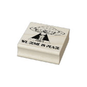 We komen in Peace robot vliegende schotel Rubberstempel (Stempel)