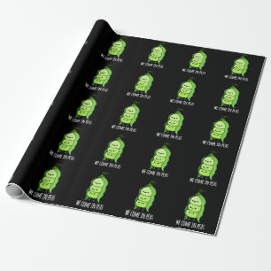 We komen in Peas Funny Pea Pun Dark BG Cadeaupapier