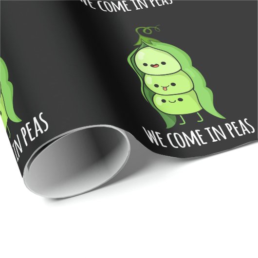 We komen in Peas Funny Pea Pun Dark BG Cadeaupapier (Rol Hoek)
