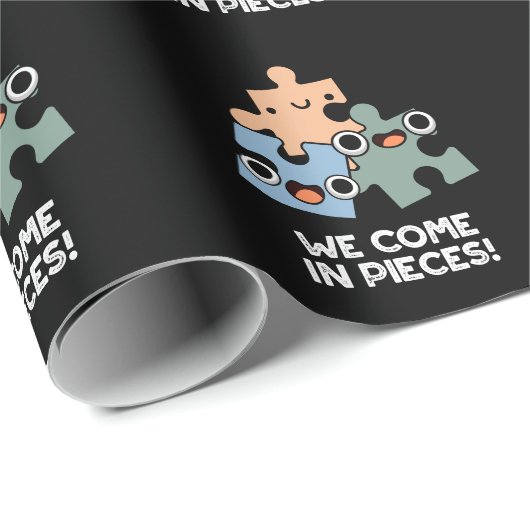 We komen met stuipen Funny Jigzaag Pun Dark BG Cadeaupapier (Rol Hoek)