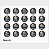 We komen met stuipen Funny Jigzaag Pun Dark BG Ronde Sticker (Vel)