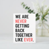 We komen nooit meer samen zoals altijd briefkaart (Staand voorkant)