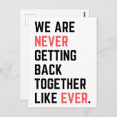 We komen nooit meer samen zoals altijd briefkaart (Voorkant / Achterkant)