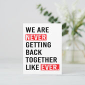 We komen nooit meer samen zoals altijd T-S Briefkaart (Staand voorkant)