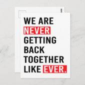 We komen nooit meer samen zoals altijd T-S Briefkaart (Voorkant / Achterkant)