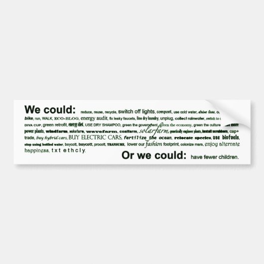 We konden... bumpersticker (Voorkant)